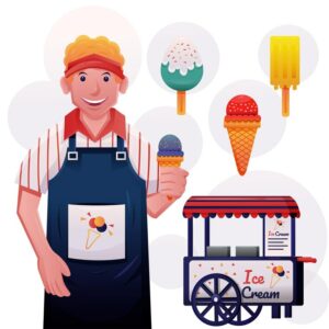 composition scheme for ice cream parlour